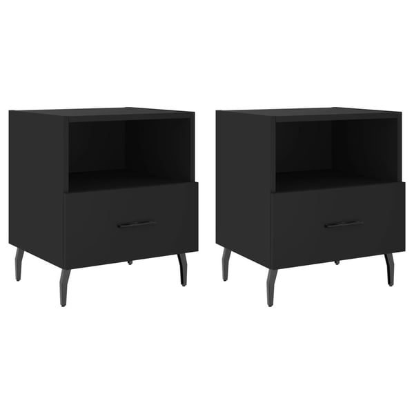 vidaXL sengeborde 2 stk. 40x35x47,5 cm konstrueret træ sort