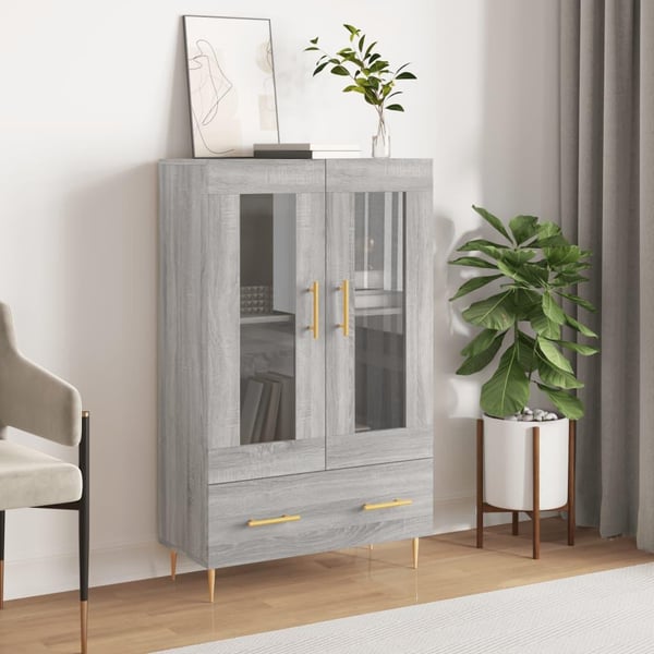 vidaXL Kaappi harmaa Sonoma 69,5x31x115 cm tekninen puu
