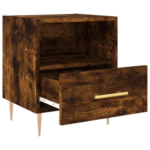 vidaXL Nattbord 2 stk røkt eik 40x35x47,5 cm konstruert tre