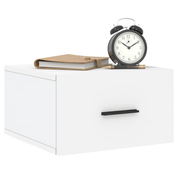 vidaXL Veggmontert nattbord hvit 35x35x20 cm