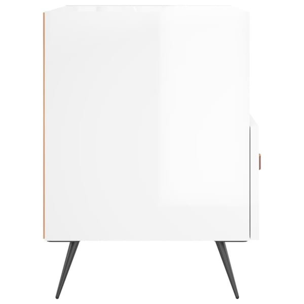 vidaXL Nattbord 2 stk høyglans hvit 40x35x47,5 cm konstruert tre