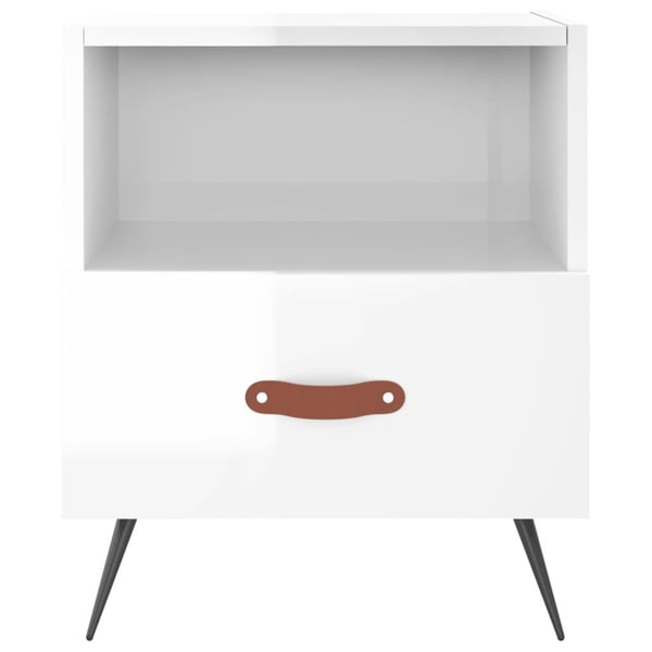 vidaXL Nattbord 2 stk høyglans hvit 40x35x47,5 cm konstruert tre