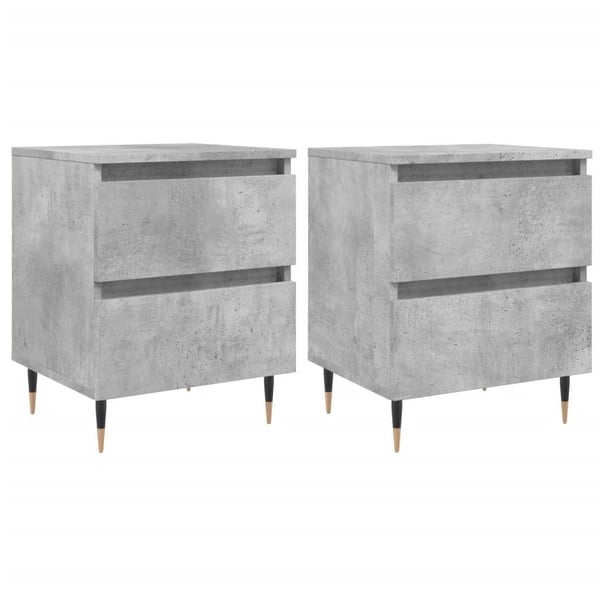 vidaXL sengeborde 2 stk. 40x35x50 cm konstrueret træ betongrå