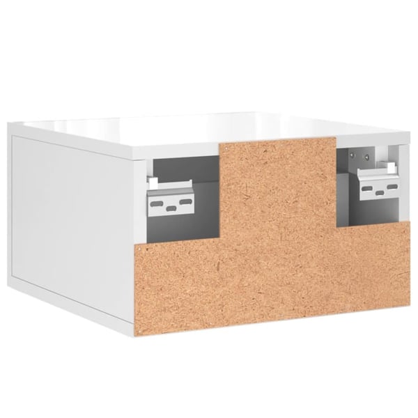 vidaXL Veggmonterte nattbord 2 stk høyglans hvit 35x35x20 cm