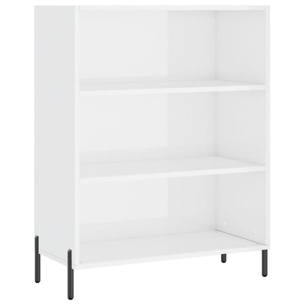 vidaXL Vägghylla vit högglans 69,5x32,5x90 cm konstruerat trä