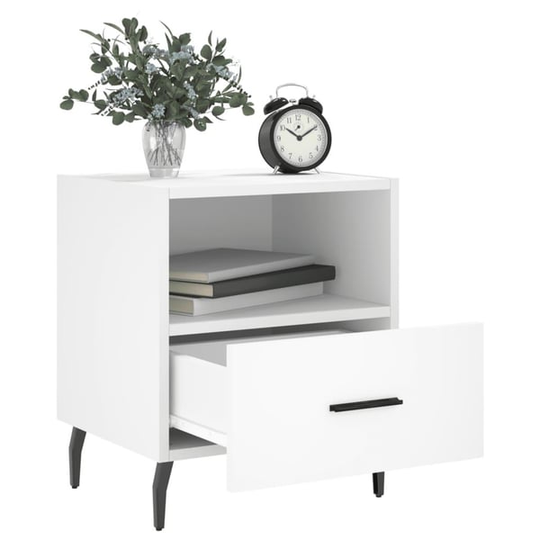 vidaXL Nattbord 2 stk hvit 40x35x47,5 cm konstruert tre