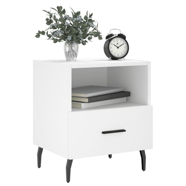 vidaXL Nattbord 2 stk hvit 40x35x47,5 cm konstruert tre