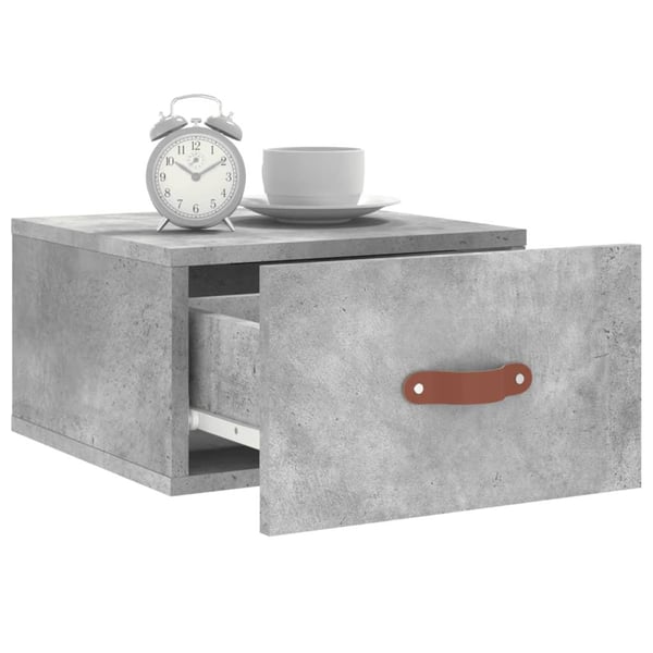 vidaXL Veggmontert nattbord betonggrå 35x35x20 cm