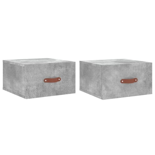 vidaXL væghængte sengeborde 2 stk. 35x35x20 cm betongrå