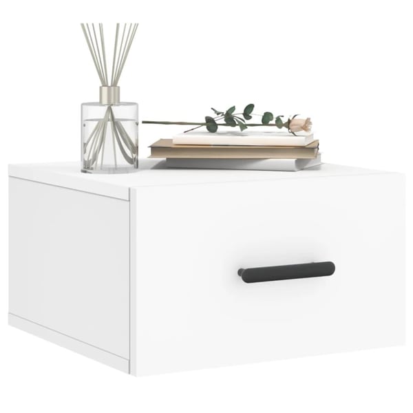 vidaXL Veggmonterte nattbord 2 stk hvit 35x35x20 cm