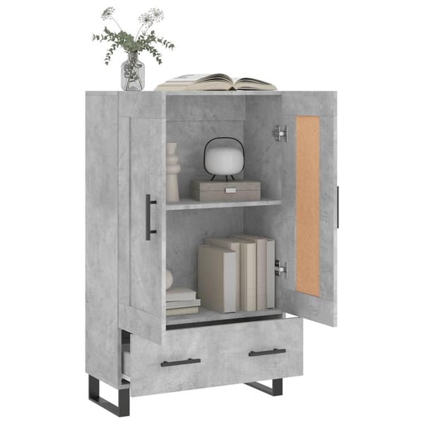 vidaXL Highboard betonggrå 69,5x31x115 cm konstruert tre