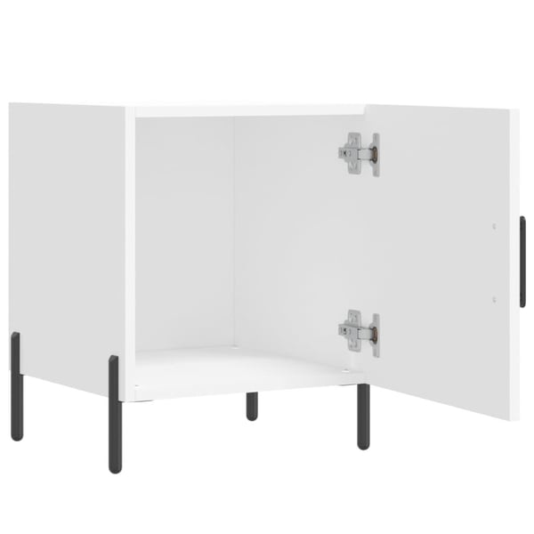 vidaXL Nattbord hvit 40x40x50 cm konstruert tre