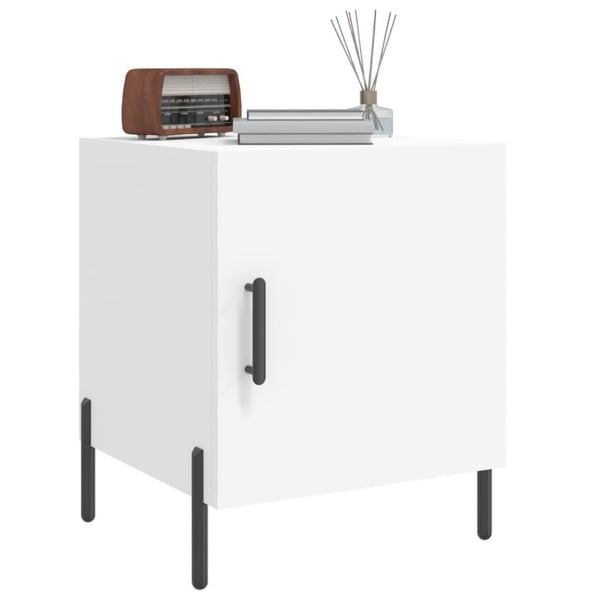 vidaXL Nattbord hvit 40x40x50 cm konstruert tre