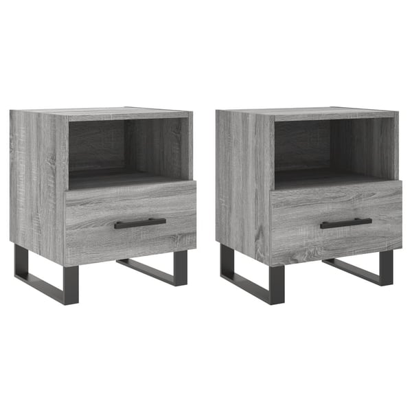 vidaXL Nattbord 2 stk grå sonoma 40x35x47,5 cm konstruert tre