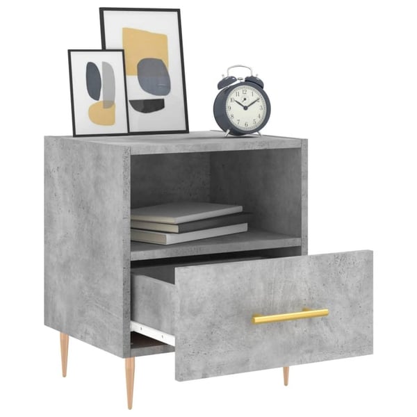 vidaXL Nattbord 2 stk betonggrå 40x35x47,5 cm konstruert tre