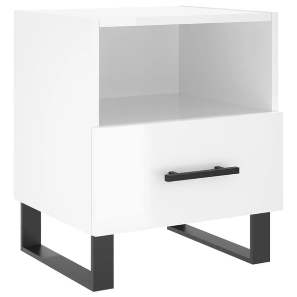 vidaXL Nattbord 2 stk høyglans hvit 40x35x47,5 cm konstruert tre