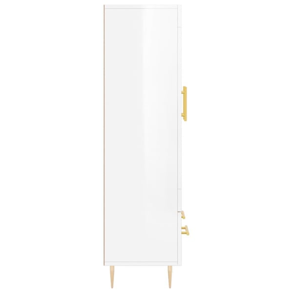 vidaXL Högskåp vit högglans 69,5x31x115 cm konstruerat trä