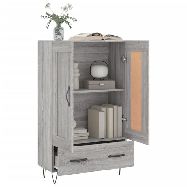 vidaXL Highboard grå sonoma 69,5x31x115 cm konstruert tre