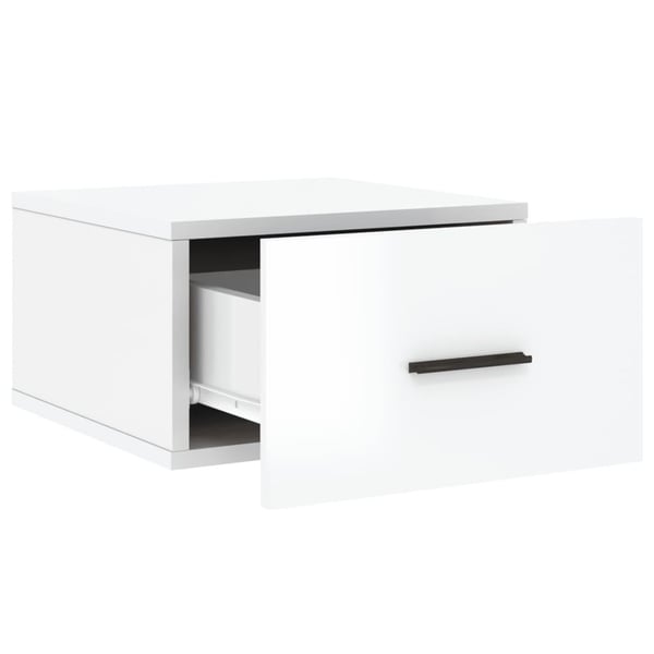 vidaXL Veggmonterte nattbord 2 stk høyglans hvit 35x35x20 cm