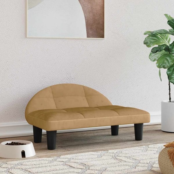 vidaXL hundeseng 70x52x30 cm velour brun