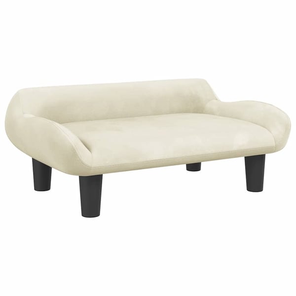 vidaXL hundeseng 70x40x24 cm velour cremefarvet