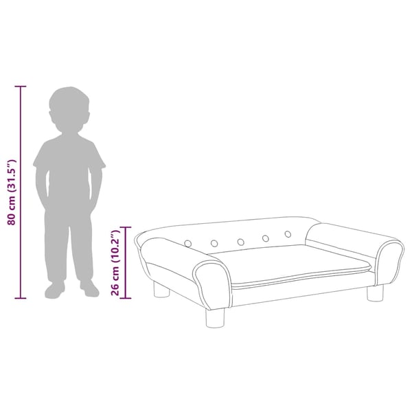 vidaXL sofa til børn 70x45x26 cm velour mørkegrå
