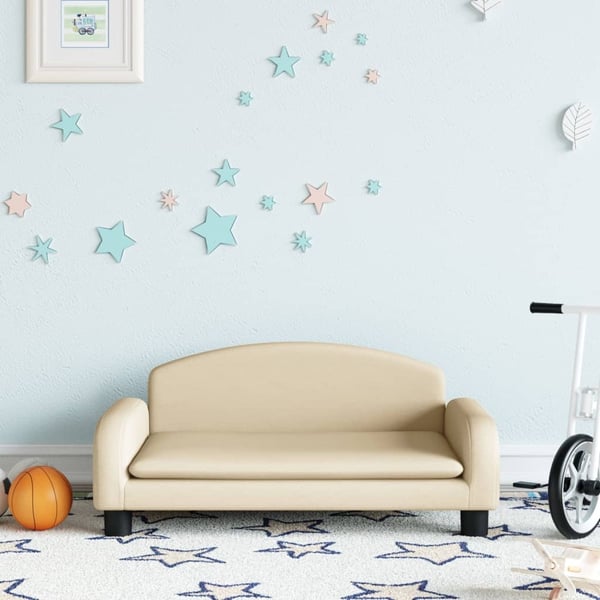 vidaXL sofa til børn 70x45x30 cm stof cremefarvet