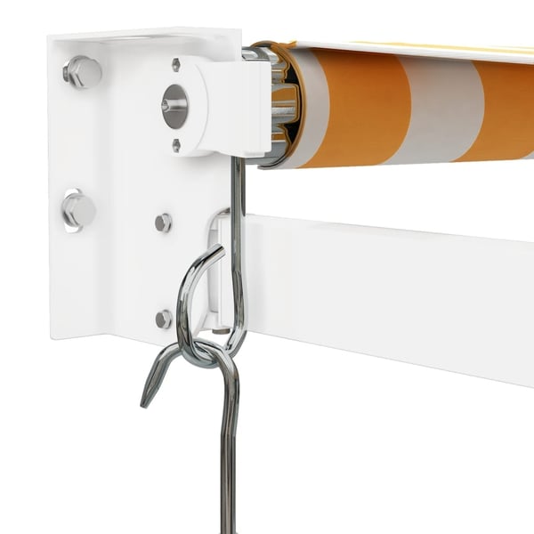 vidaXL Uttrekkbar markise gul og hvit 4x3 m stoff og aluminium