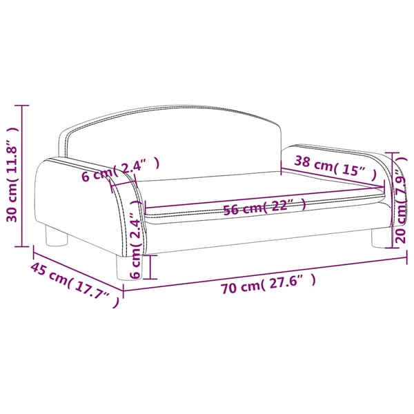 vidaXL sofa til børn 70x45x30 cm stof lysegrå