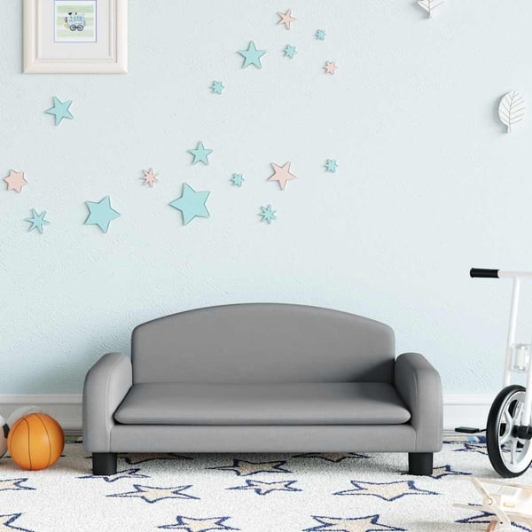 vidaXL sofa til børn 70x45x30 cm stof lysegrå