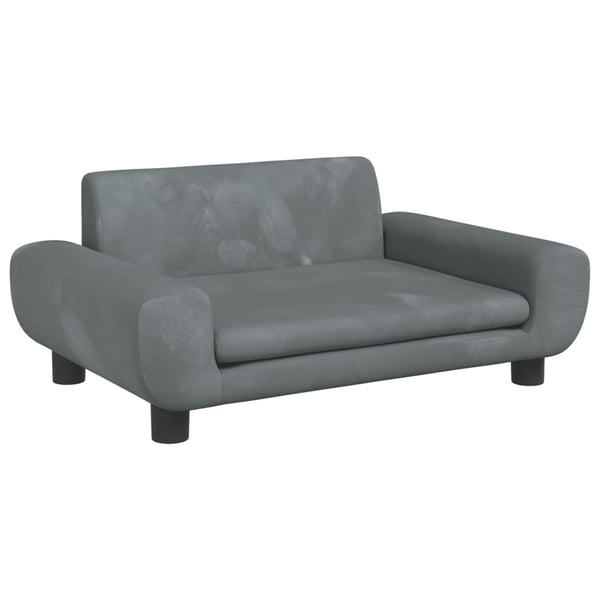 vidaXL sofa til børn 70x45x33 cm velour mørkegrå