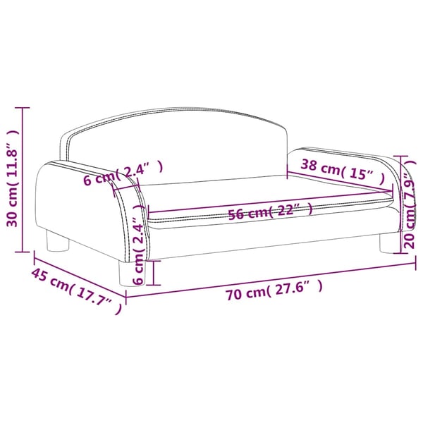 vidaXL sofa til børn 70x45x30 cm kunstlæder brun