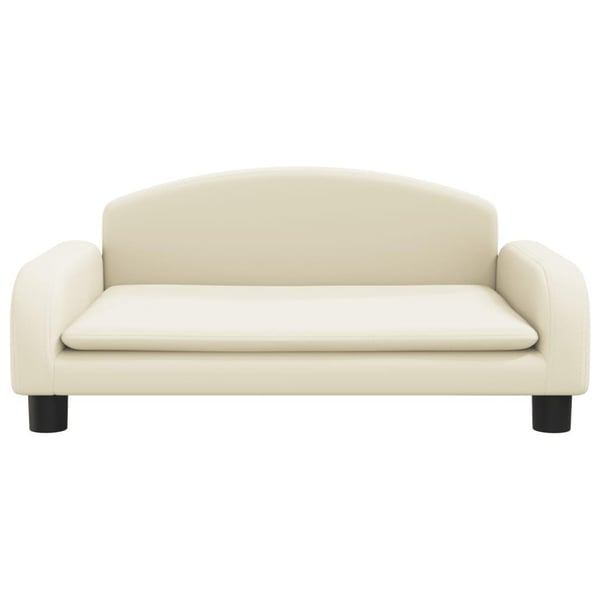 vidaXL Barnsoffa gräddvit 70x45x30 cm konstläder
