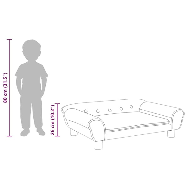 vidaXL sofa til børn 70x45x26 cm velour brun