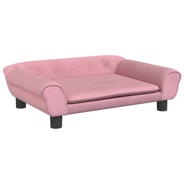 vidaXL sofa til børn 70x45x26 cm velour lyserød