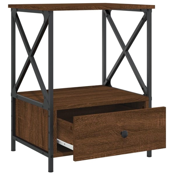 vidaXL Nattbord brun eik 50x41x65 cm konstruert tre
