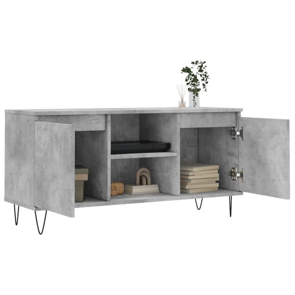 vidaXL TV-benk betonggrå 104x35x50 cm konstruert tre