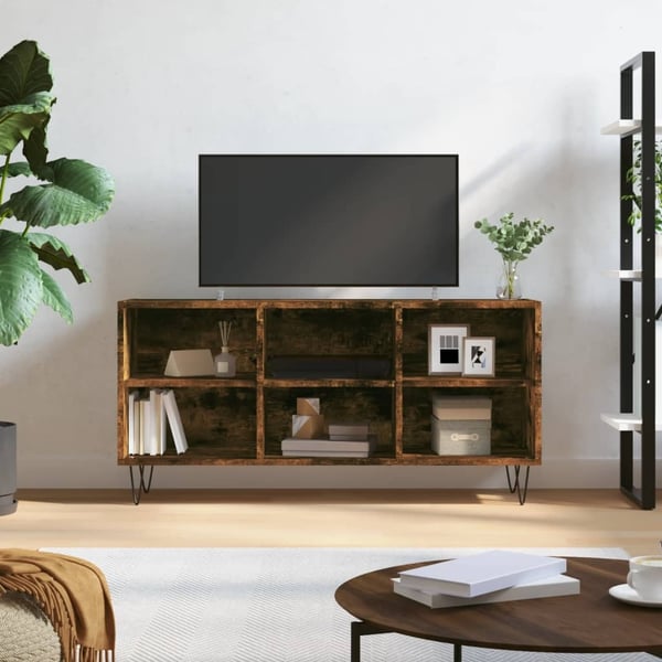 vidaXL tv-bord 103,5x30x50 cm konstrueret træ røget egetræsfarve
