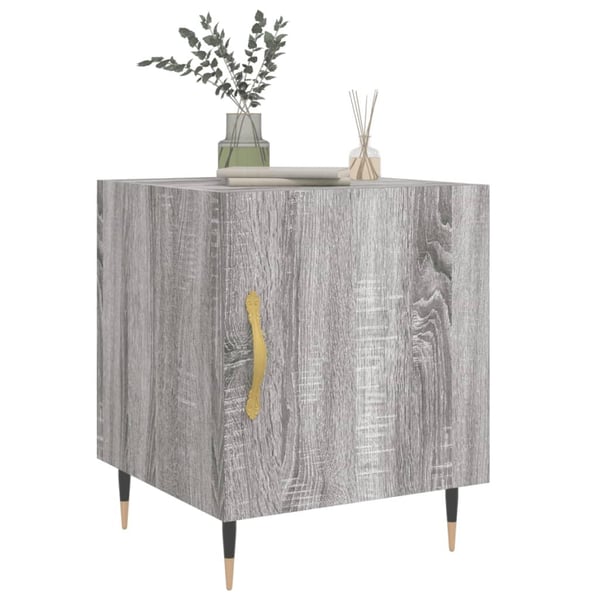 vidaXL Nattbord 2 stk grå sonoma 40x40x50 cm konstruert tre