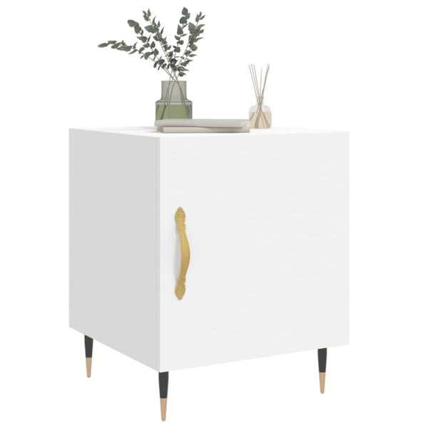 vidaXL Nattbord 2 stk hvit 40x40x50 cm konstruert tre