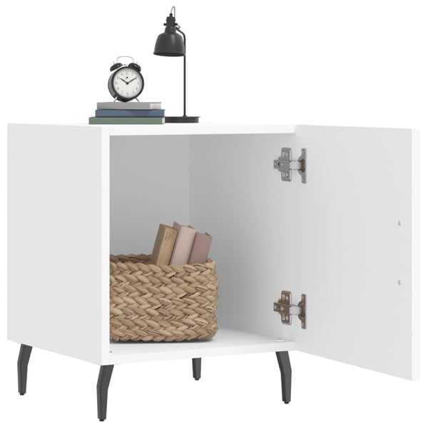 vidaXL Nattbord 2 stk hvit 40x40x50 cm konstruert tre