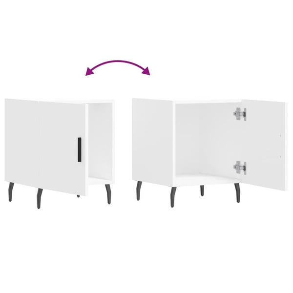 vidaXL Nattbord 2 stk hvit 40x40x50 cm konstruert tre