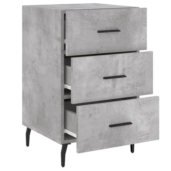 vidaXL Nattbord betonggrå 40x40x66 cm konstruert tre