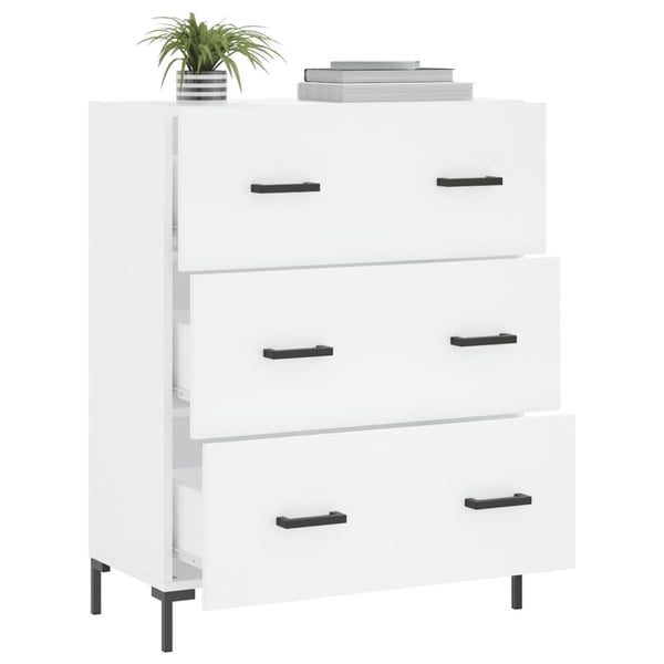 vidaXL Skjenk hvit 69,5x34x90 cm konstruert tre