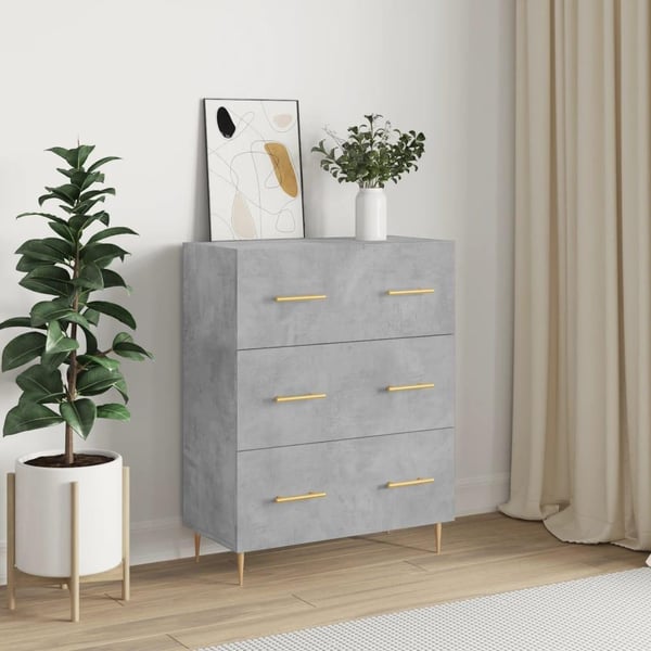 vidaXL Skjenk betonggrå 69,5x34x90 cm konstruert tre