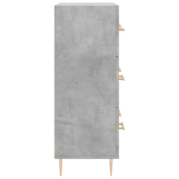vidaXL Skjenk betonggrå 69,5x34x90 cm konstruert tre