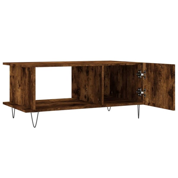 vidaXL sofabord 90x50x40 cm konstrueret træ røget egetræsfarve