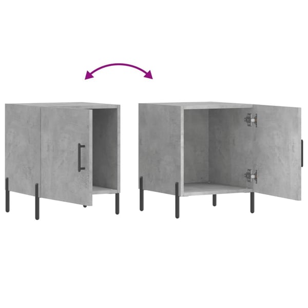 vidaXL Nattbord 2 stk betonggrå 40x40x50 cm konstruert tre