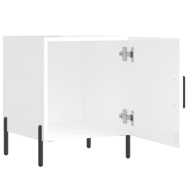 vidaXL sengeborde 2 stk. 40x40x50 cm konstrueret træ hvid højglans