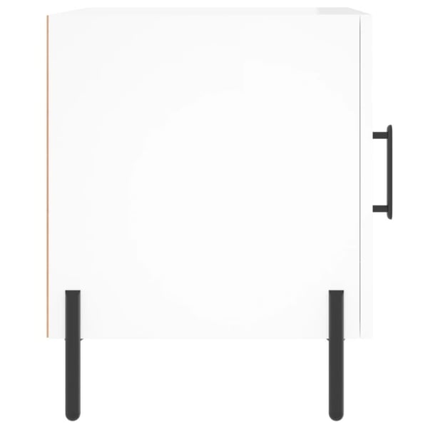 vidaXL sengeborde 2 stk. 40x40x50 cm konstrueret træ hvid højglans